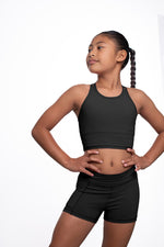 Luxe Ellidy Black Crop Top