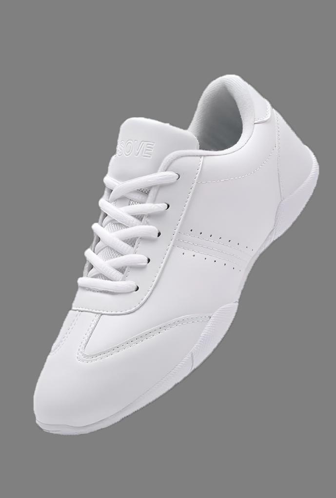 White Dandy Aerobics Shoes on a grey backdrop-  GMD Activewear Australia