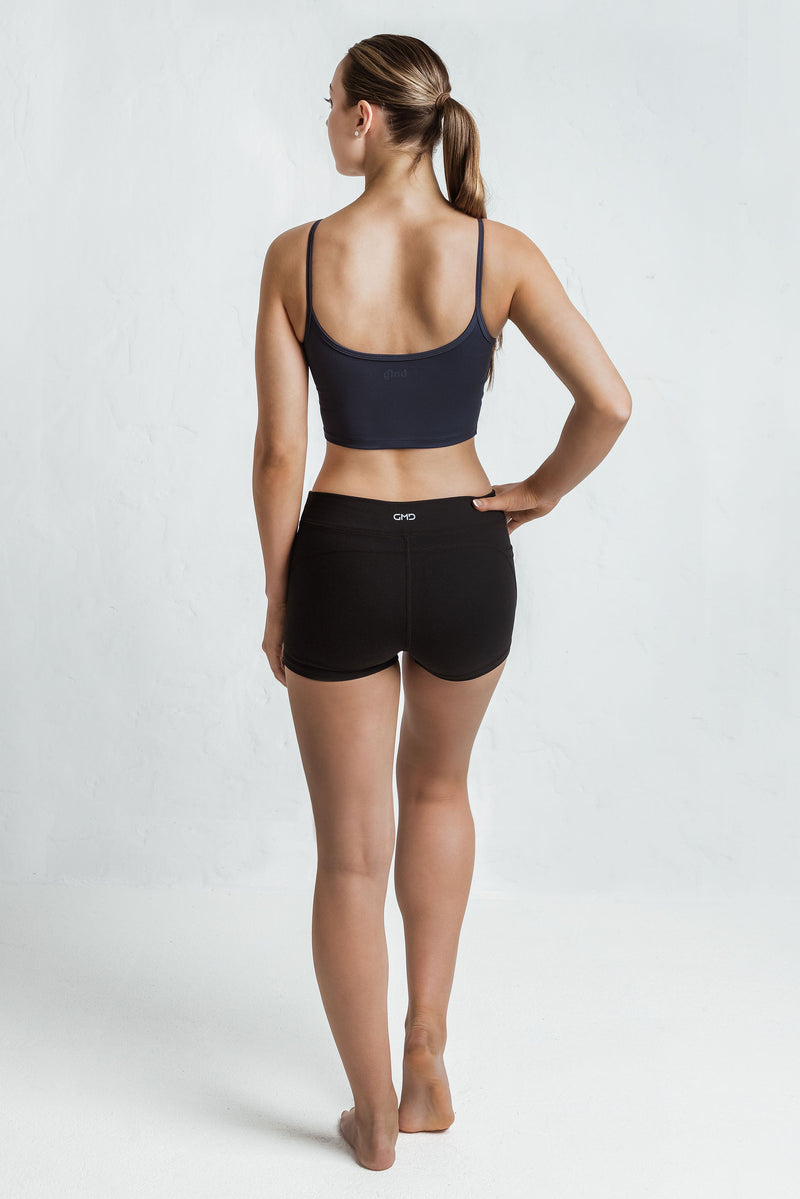 Luxe Black Shorts with side pocket