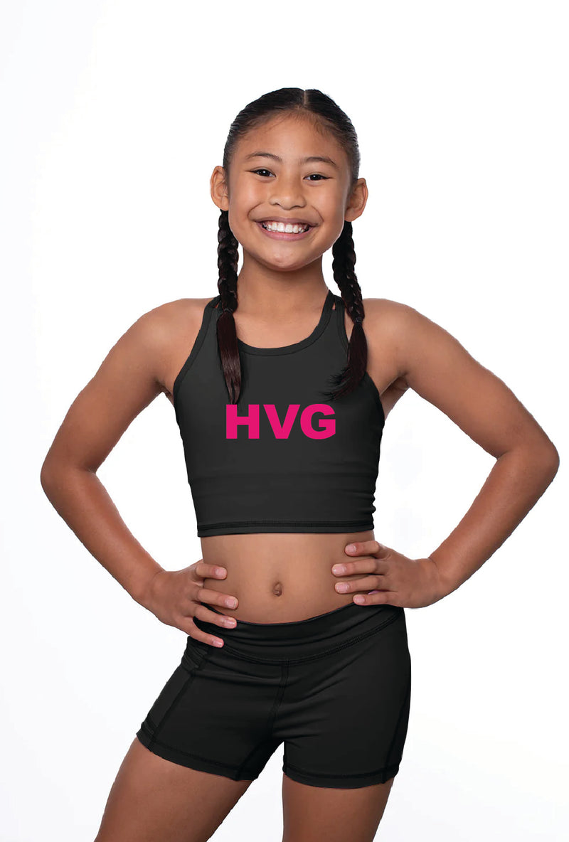 Hunter Valley Gymnastics Luxe Black Shorts with side pocket