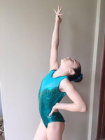 Emerald Green 3/4 Sleeve Gymnastics Competition Leotard – GMD