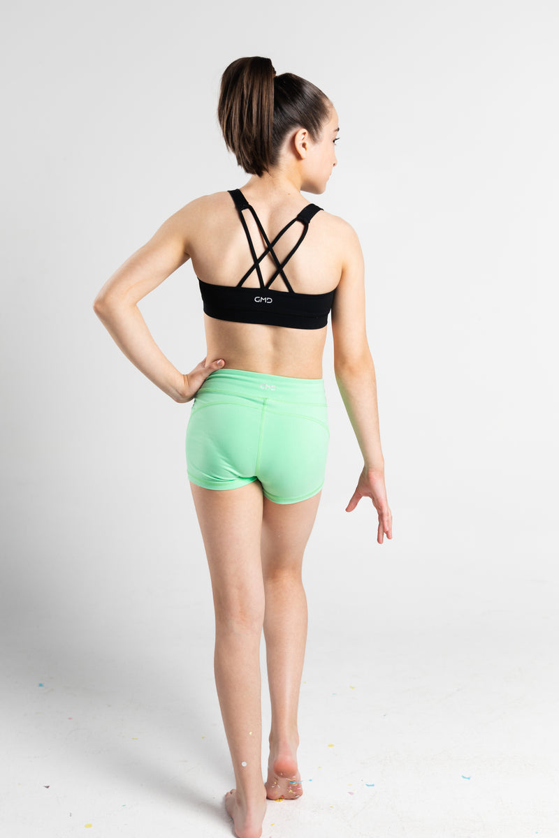 Luxe Lime Green Shorts- SALE – GMD Activewear Australia